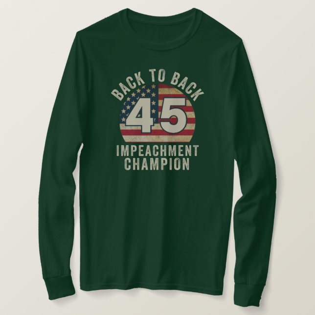Camiseta Voltar para trás Impeachment Champ Flag Americano  (Frente do Design)