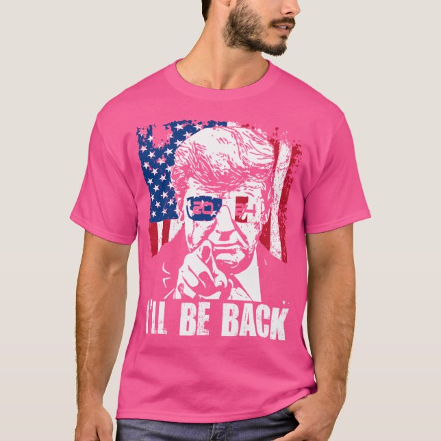 Camiseta Voltarei A Trump 2024 Patriótico 4 De Julho De Ame (Frente)
