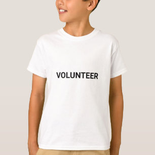 Camiseta Voluntariado preto e branco simples e elegante mod