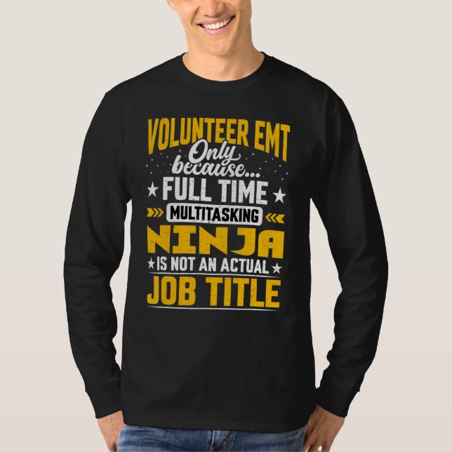 Camiseta Voluntário Emt Cargo Título de Serviço de Emergênc (Frente)