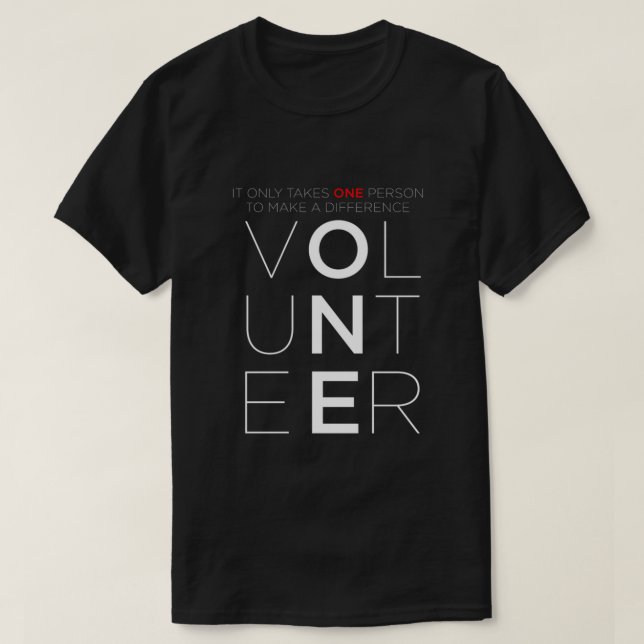 Camiseta Voluntário faz diferença em voluntário (Frente do Design)