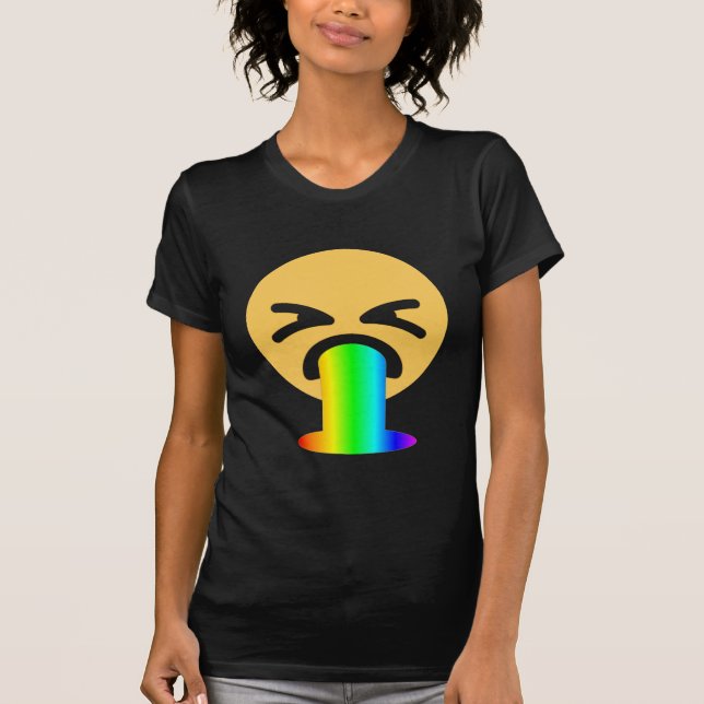 Camiseta vômito do arco-íris emoji (Frente)