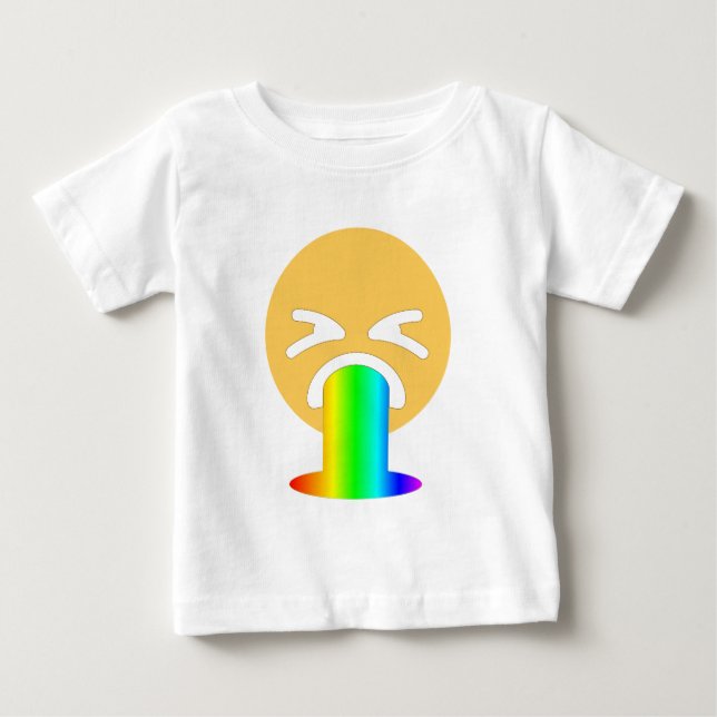 Camiseta vômito do arco-íris emoji (Frente)