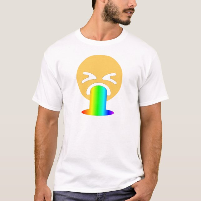 Camiseta vômito do arco-íris emoji (Frente)
