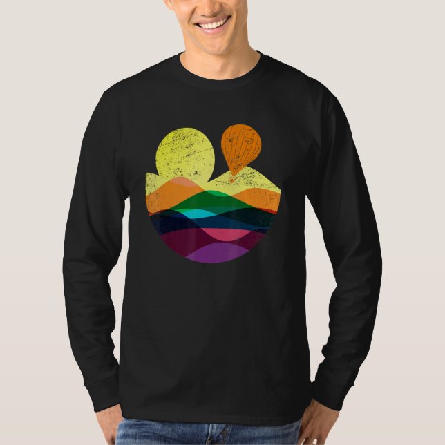 Camiseta Voo a quente por balão de ar quente Abstrato voado (Frente)