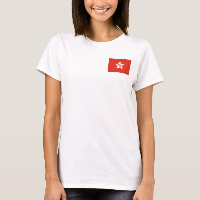 Camiseta Voo das Mulheres Zip Jogger com bandeira de Hong K (Frente)