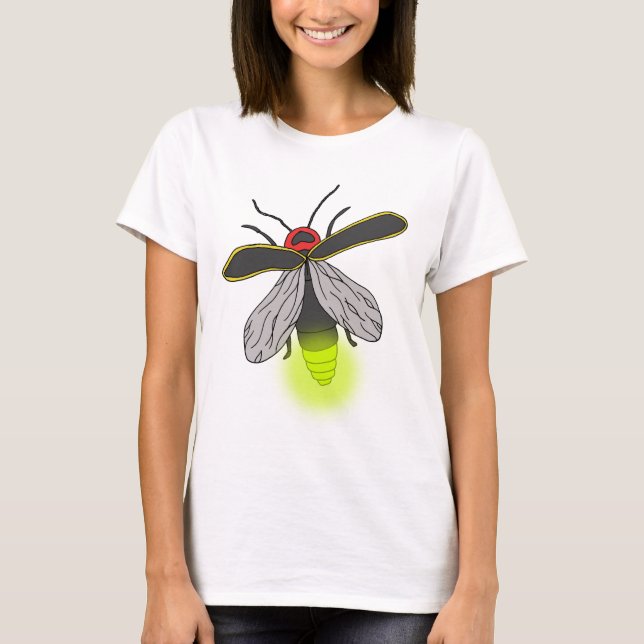 Camiseta voo de inseto relâmpago aceso (Frente)