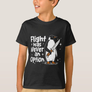 Camiseta Voo de Pinguim Era Uma Opção Humor Negro Engraçado