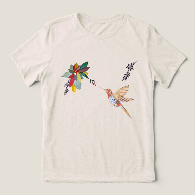 Camiseta Voo do Beija-Flor (desenho autoral) (Design frontal)