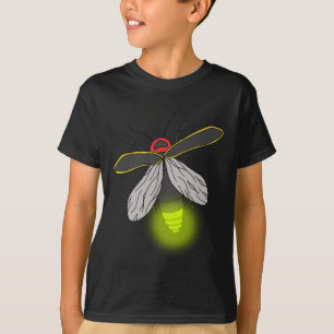Camiseta vôo do inseto de relâmpago iluminado