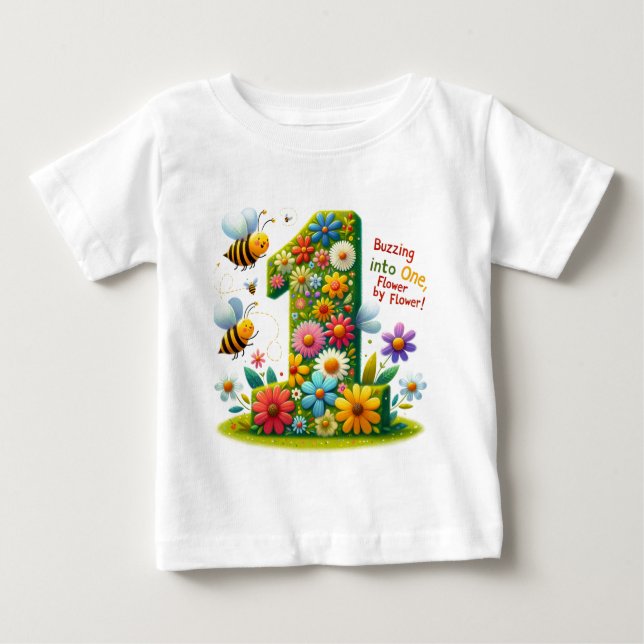 Camiseta Voo do Jardim: Primeiro Blossomo de Aniversário (Frente)