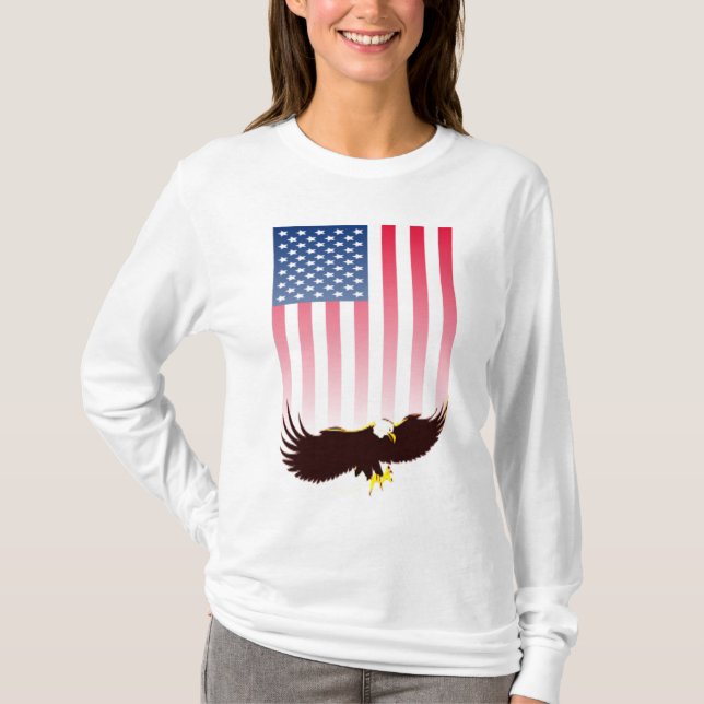 Camiseta Vôo Eagle e bandeira americana (Frente)
