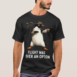 Camiseta Voo Era Uma Opção Pinguim Engraçado Artes Marciais