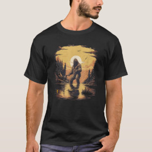 Camiseta Voo Funny Bigfoot Pescar Pai De Pesca Soldado