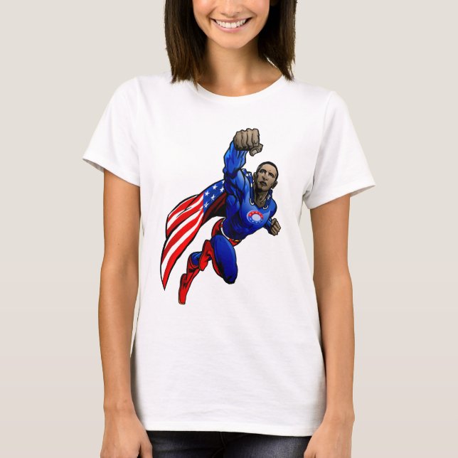 Camiseta Vôo Obama (senhoras cabidas) (Frente)
