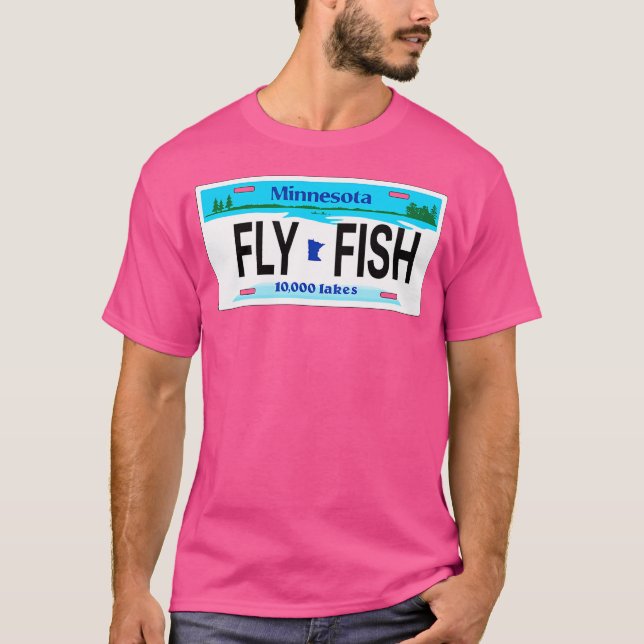 Camiseta Voo Pescando Rios De Pesca Minnesota Mn Licença Pl (Frente)