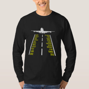 Camiseta Voo-piloto do avião de Alfabeto Fonético B747