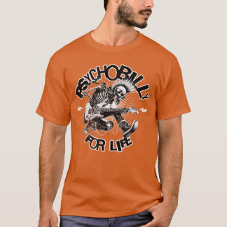Camiseta Voo Punk Rock Guitarra Esqueleto Psychobilly Para