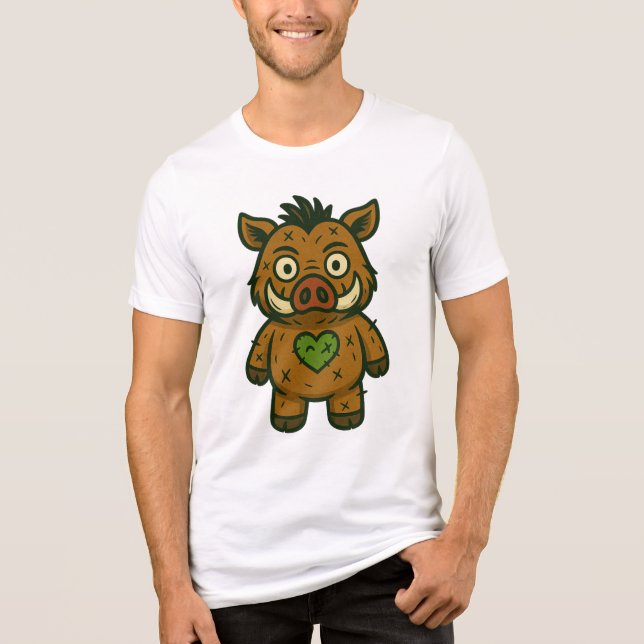 Camiseta Voodoo Boar - Piglet do Guerreiro Patchy (Frente)