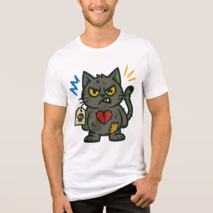 Camiseta Voodoo Cat - Design de Cartoon Grumpy Charm
