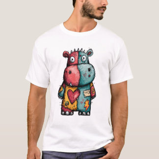 Camiseta Voodoo Hippo - Guardião do Coração de Patchwork