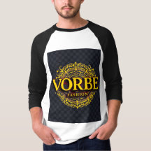 VORBE Fashion Premium Monograma Dourado Raglan T-S