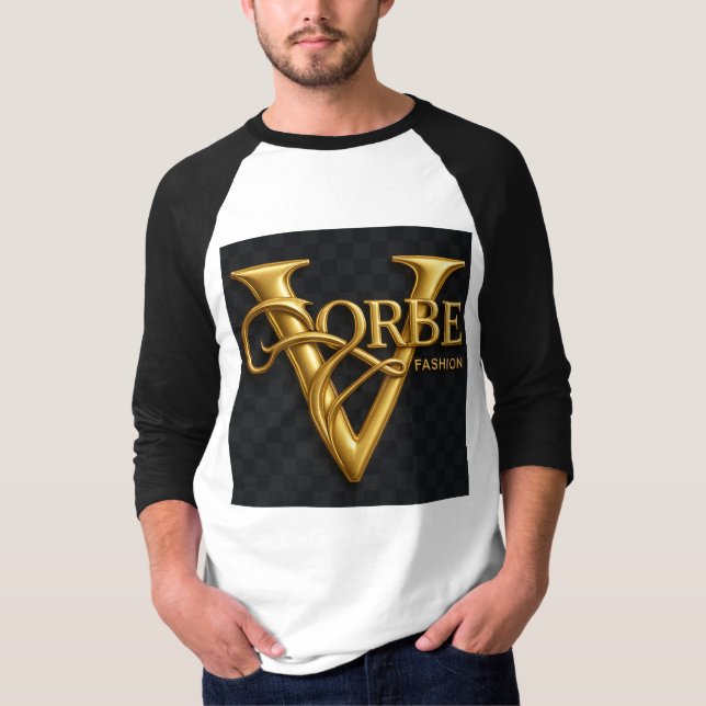 Camiseta VORBE Fashion Premium Monograma Dourado Raglan T-S (Frente)
