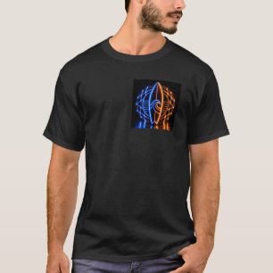 Camiseta Vórtice de Onda de Surf Neon – Azul e Laranja Futu