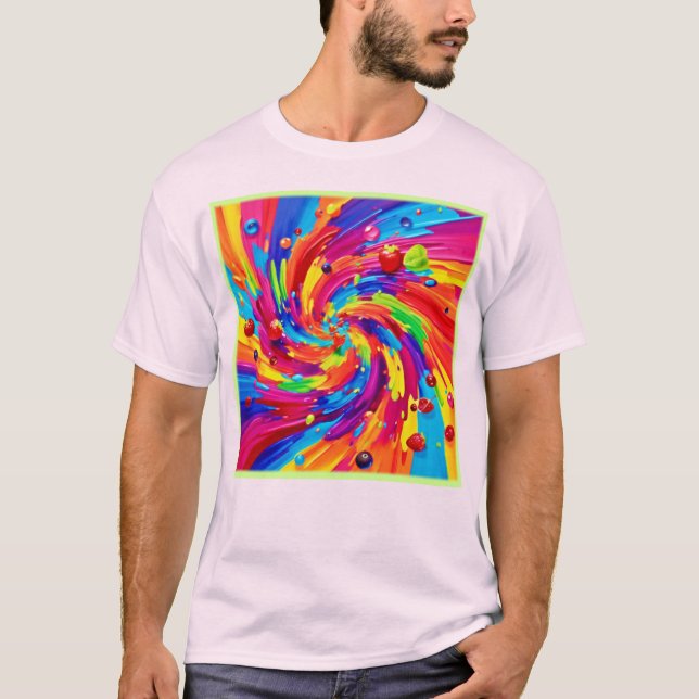 Camiseta Vórtice Fruta colorida (Frente)