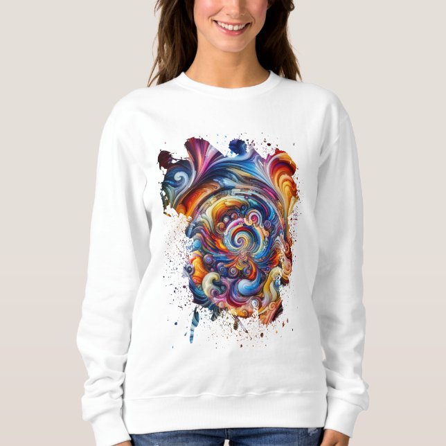 Camiseta Vórtice giratório de cores (Frente)
