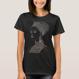 Camiseta "Vossa Majestade Regal: Abstrato Traçando Rainha N