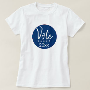 Camiseta Votação 2024 Eleições Cinco Estrelas Azul Não Part