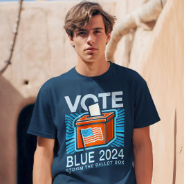 Camiseta Votação Blue 2024 Caixa de Votação Eleições Presid