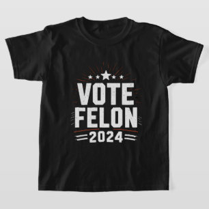 Camiseta Votação Felon Trump 2024 Votação Engraçada