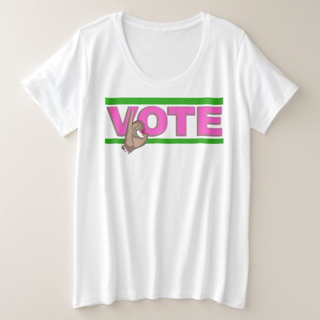 Camiseta Votação Rosa e Verde (Frente do Design)