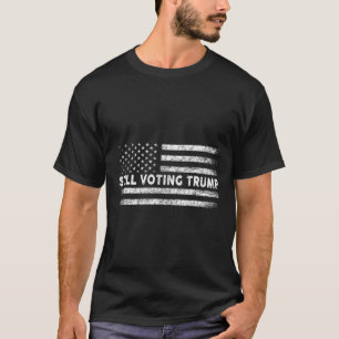 Camiseta Votando Trump 2024 Bandeira Americana Patriótica H