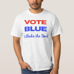 Camiseta Votar Azul Democrata Político Vermelho Azul Humor