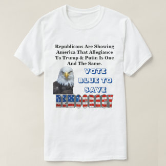 CAMISETA VOTAR AZUL PARA SALVAR A DEMOCRACIA