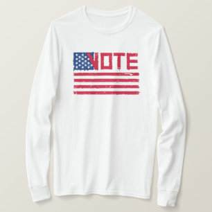 Camiseta Votar Com Voto Com Longa Manga bandeira dos EUA