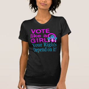 Camiseta Votar como uma garota dos direitos das mulheres 