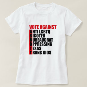Camiseta Votar Contra Greg Abbott Texas Democrat Acrostic