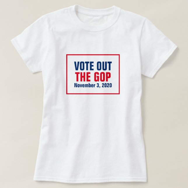 Camiseta Votar Do GOP 2020 Eleição De Azul Branco Vermelho (Frente do Design)