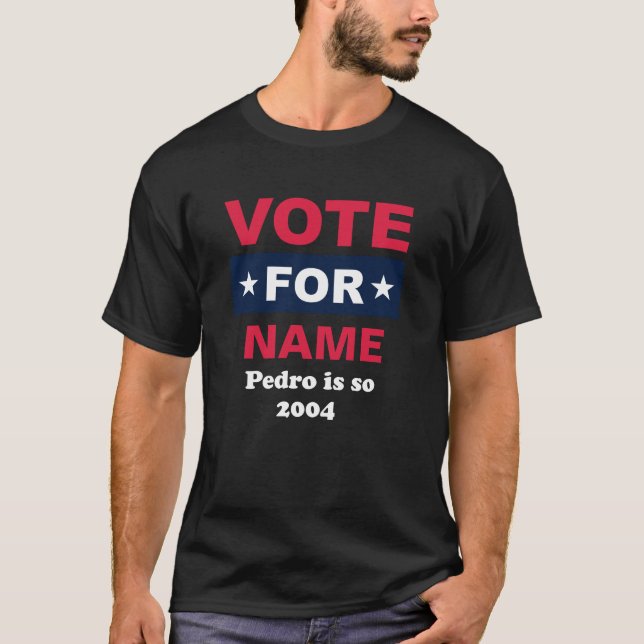 Camiseta Votar em Nome (Nome Personalizado) (Frente)