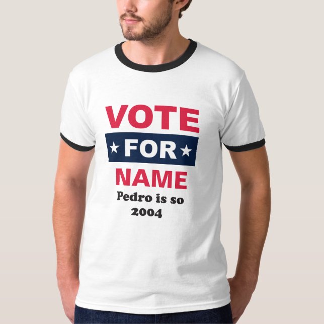 Camiseta Votar em Nome (Nome Personalizado) (Frente)