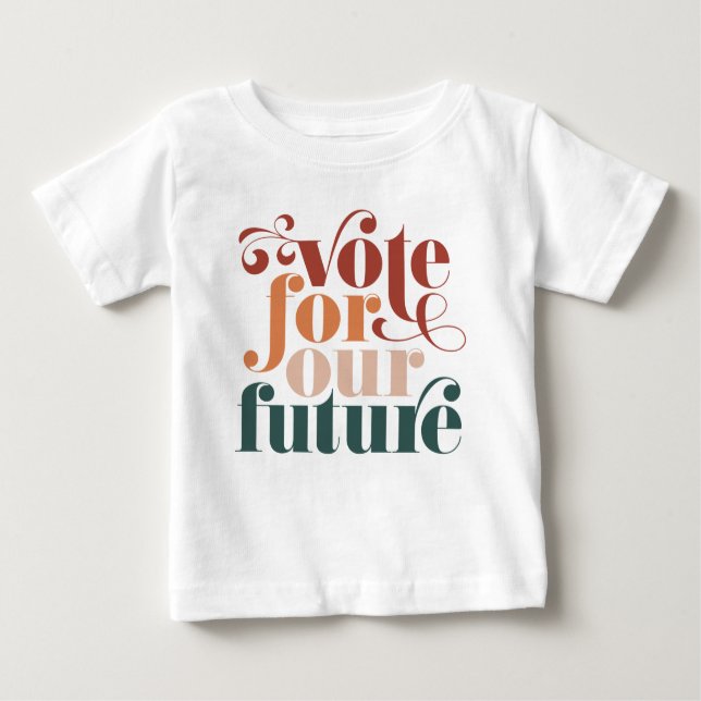 Camiseta Votar Nas Nossas Futuras Cores De Retrorização Ele (Frente)