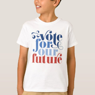 Camiseta Votar Para A Nossa Futura Eleição Vermelha Branc