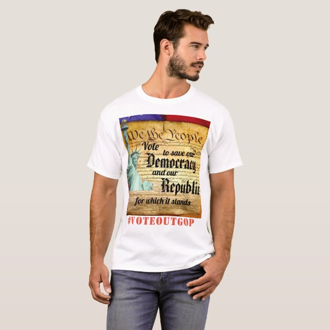 Camiseta Votar para salvar nossa Democracia e nossa Repúbli (Frente Completa)