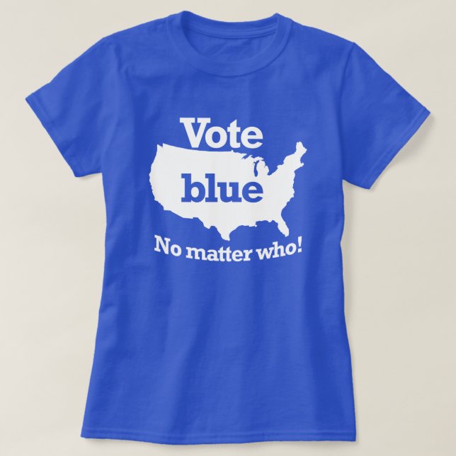 Camiseta Vote Azul Não Importa Quem (Frente do Design)