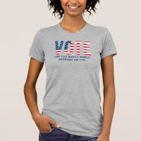 Vote Bandeira Americana Cinza Feminino Patriótico