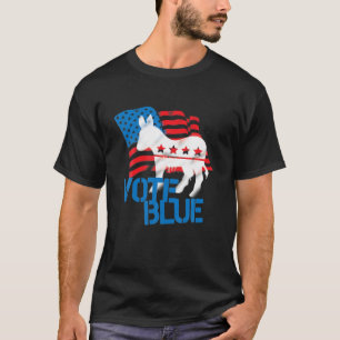 Camiseta Vote Blue Democrata Donkey American Flag T Shirt